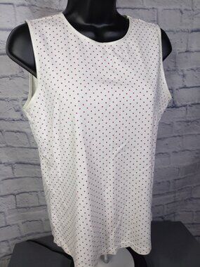 Christopher & Banks Polka Dot Sleeveless High Neck Top